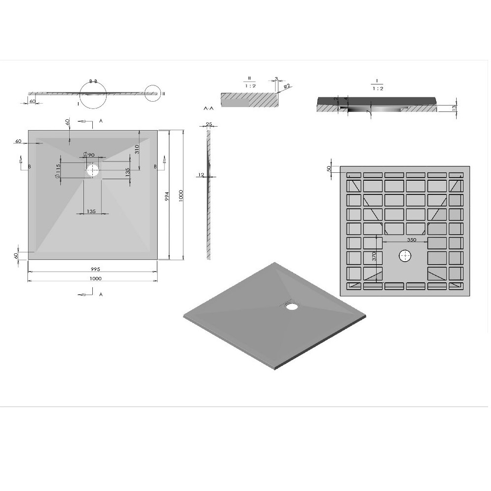 Поддон из искусственного камня Vincea VST 100х100 Серый — изображение 5