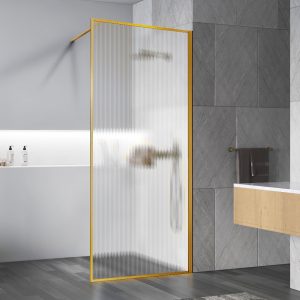 Душевая перегородка Vincea Walk-In Золото матовое / Рифленое