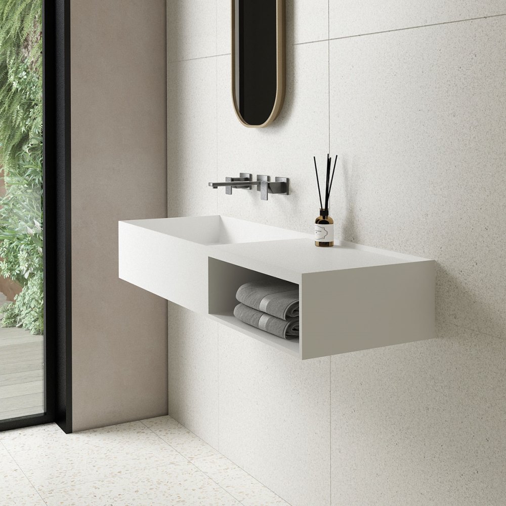 Раковина подвесная Vincea Solid Surface 80 Белый матовый — изображение 2